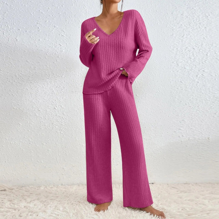 Suncrest | Ribbed Knit Two-Piece Sweater &amp; Trousers