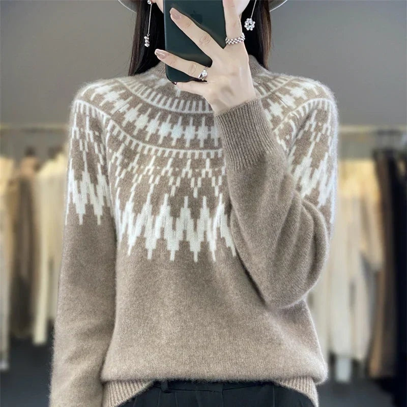 Isabella | Crew Neck Wool Relaxed Fit Knit Sweater