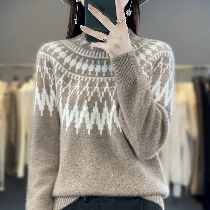 Isabella | Crew Neck Wool Relaxed Fit Knit Sweater