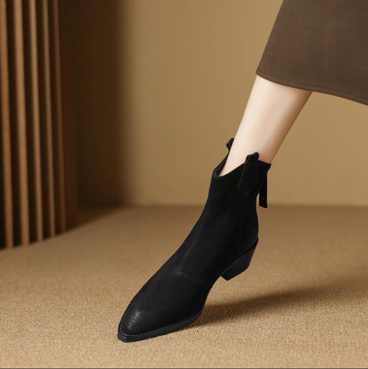 Sienna | Waterproof Pointed Toe Side-Zip leather Ankle Boots
