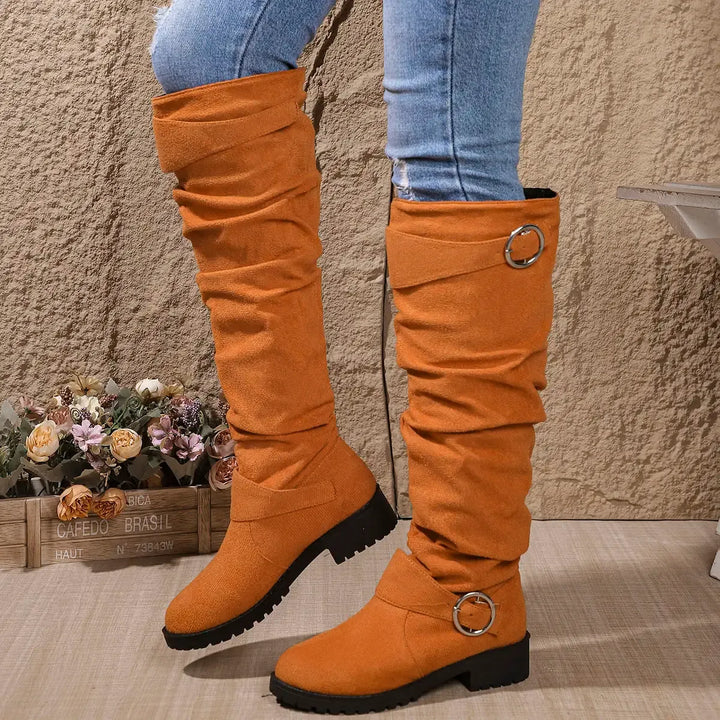Olivia | Knee High Low Heel Boots