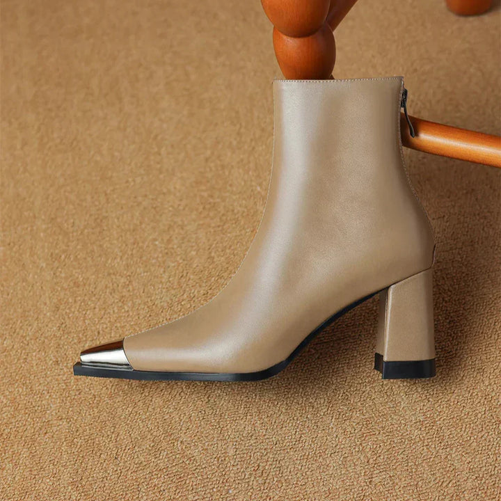 Ankle Leather Boots for Women | Pointed Closed Toe
