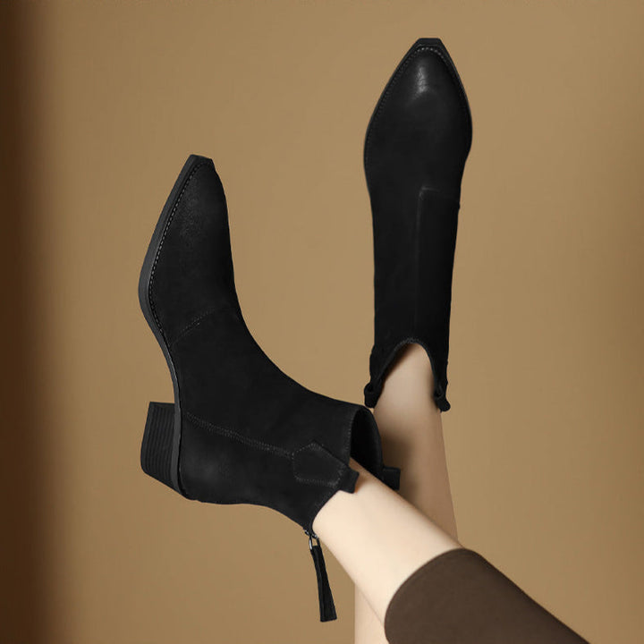 Sienna | Waterproof Pointed Toe Side-Zip leather Ankle Boots