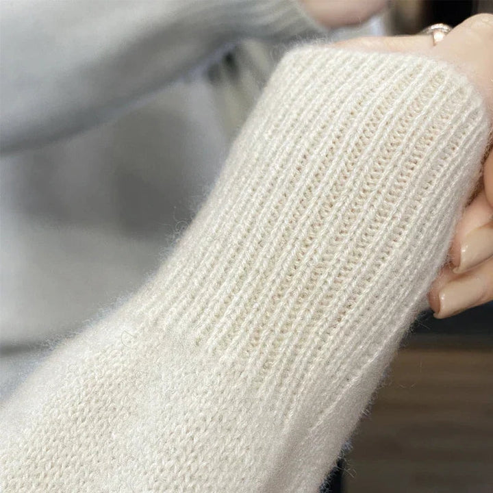 Isabella | Crew Neck Wool Relaxed Fit Knit Sweater