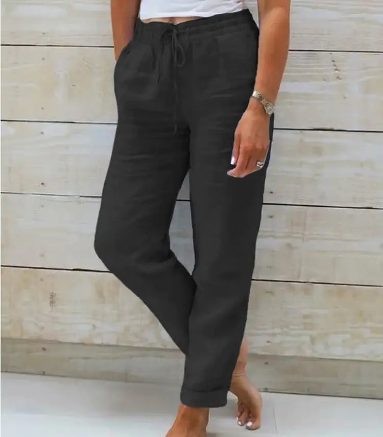 Emily Linen Stretch Pants