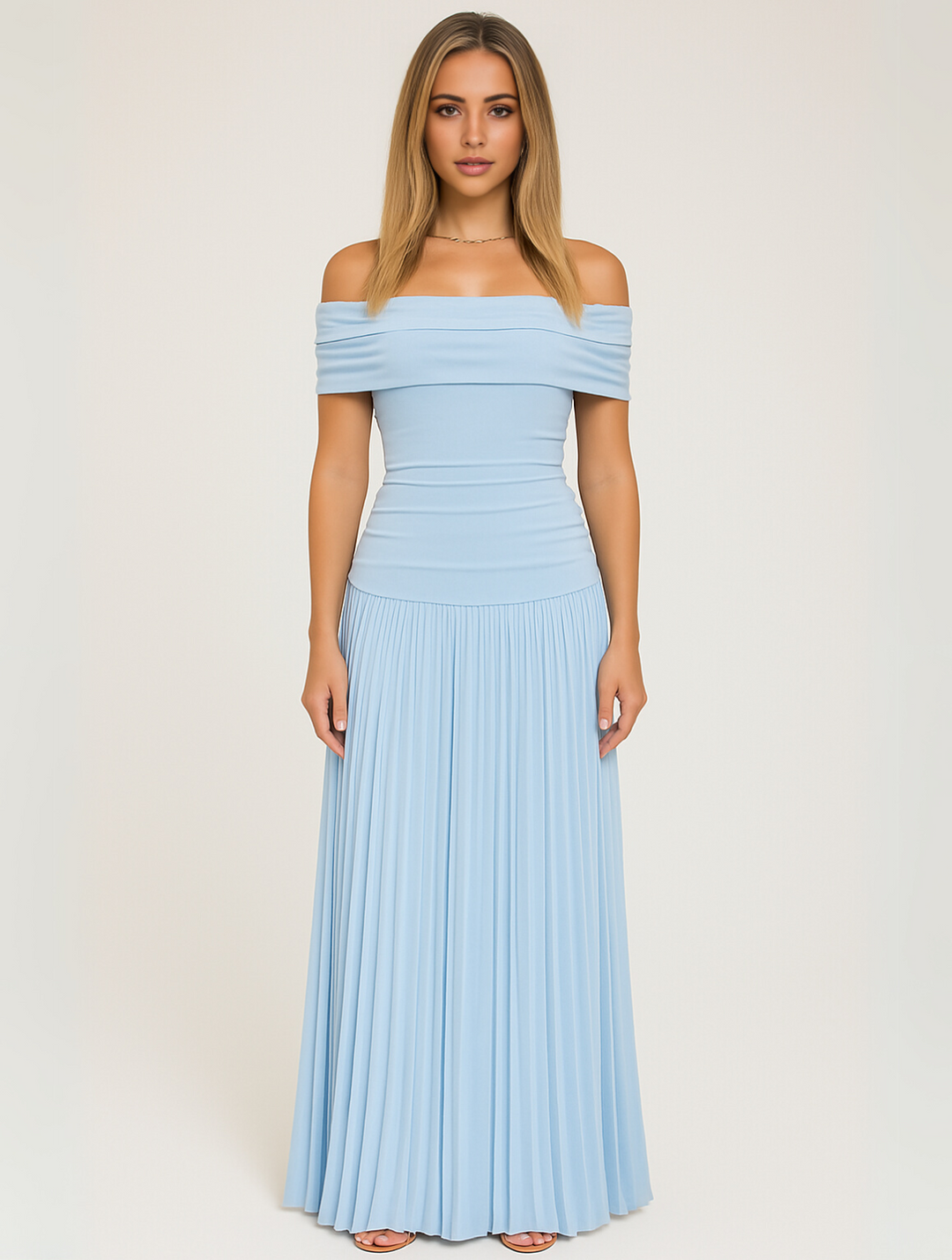 Bella | Wedding Guest Pleated Maxi Dress