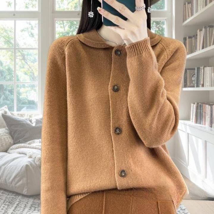 Laura | Relaxed-Fit Button-Up Collared Knit Cardigan