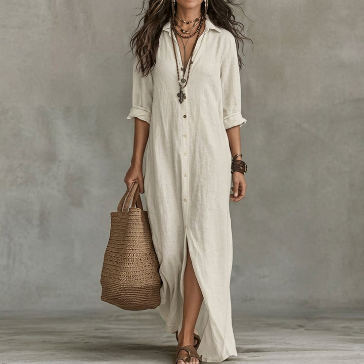 Emma | Wedding Guest Button-Front Midi Dress
