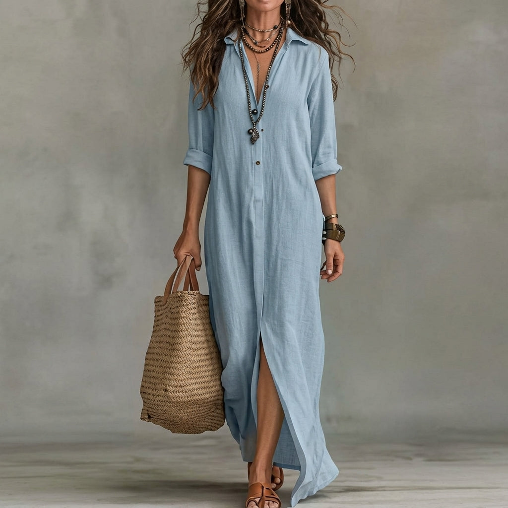 Emma | Wedding Guest Button-Front Midi Dress