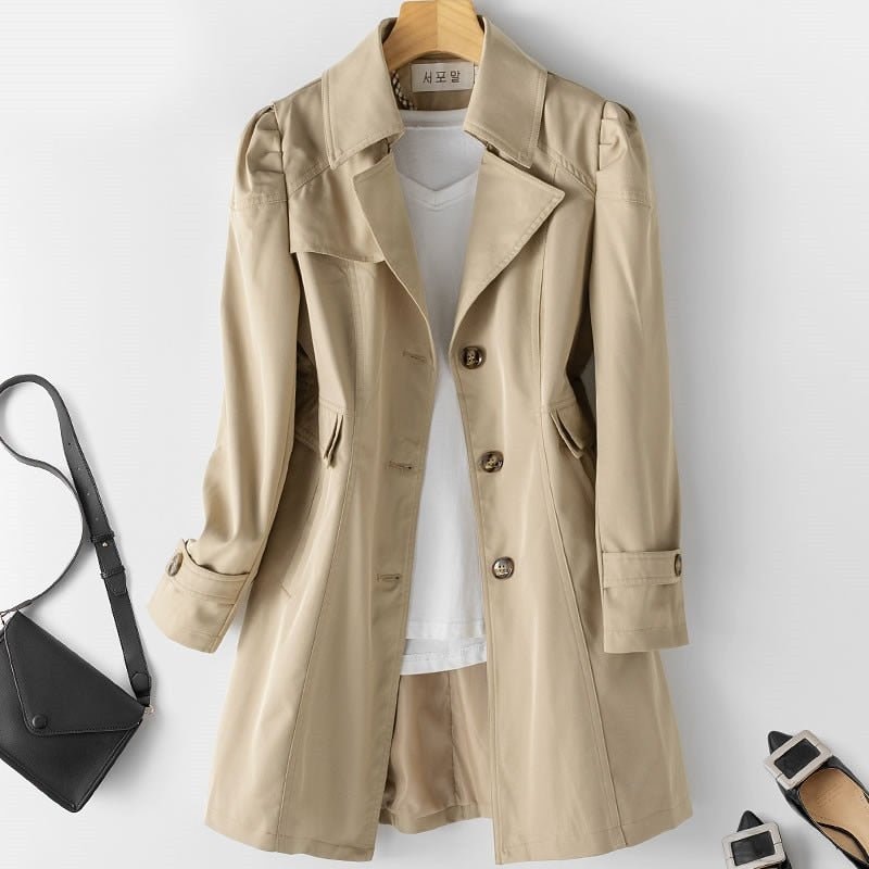 Tina | Elegant Belted Single-Breasted Trench Coat