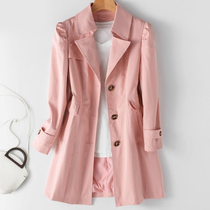 Tina | Elegant Belted Single-Breasted Trench Coat