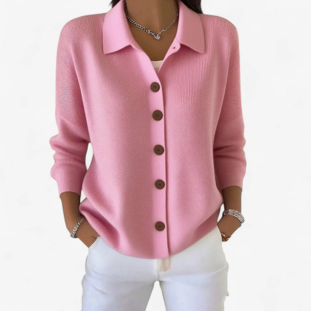 Aster | Warm Button Collar Wool Cardigan