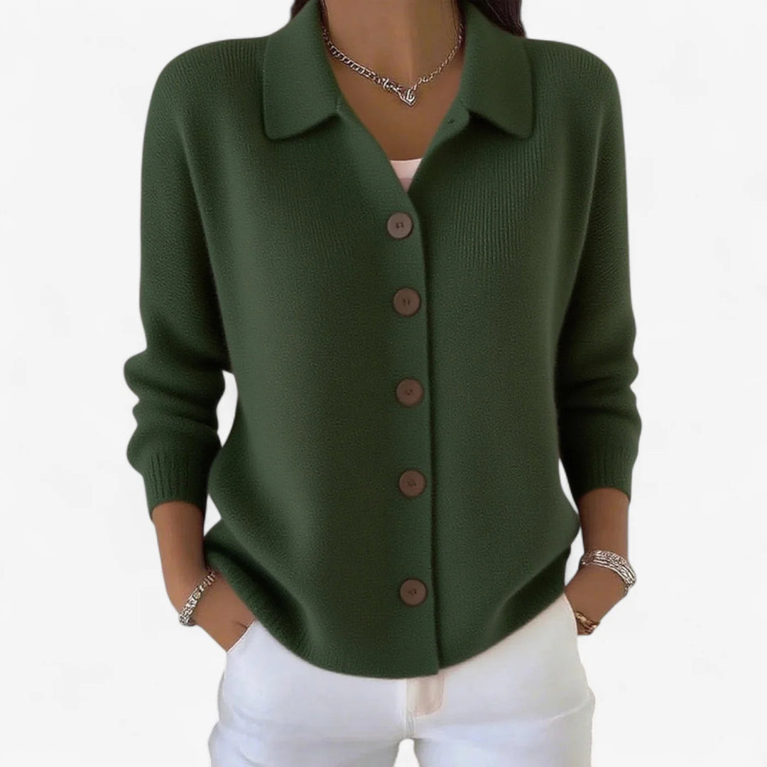 Aster | Warm Button Collar Wool Cardigan
