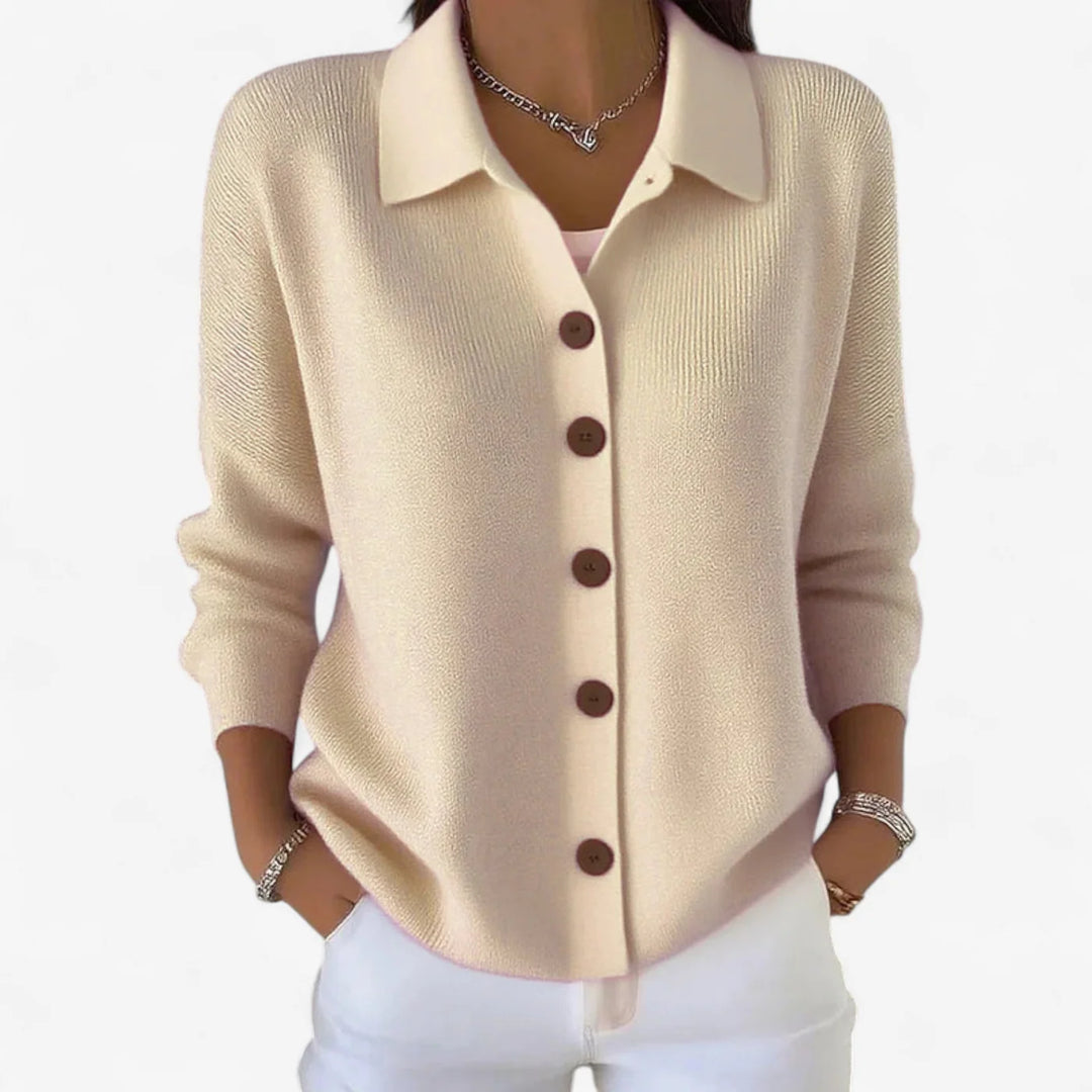 Aster | Warm Button Collar Wool Cardigan