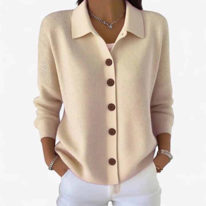 Aster | Warm Button Collar Wool Cardigan