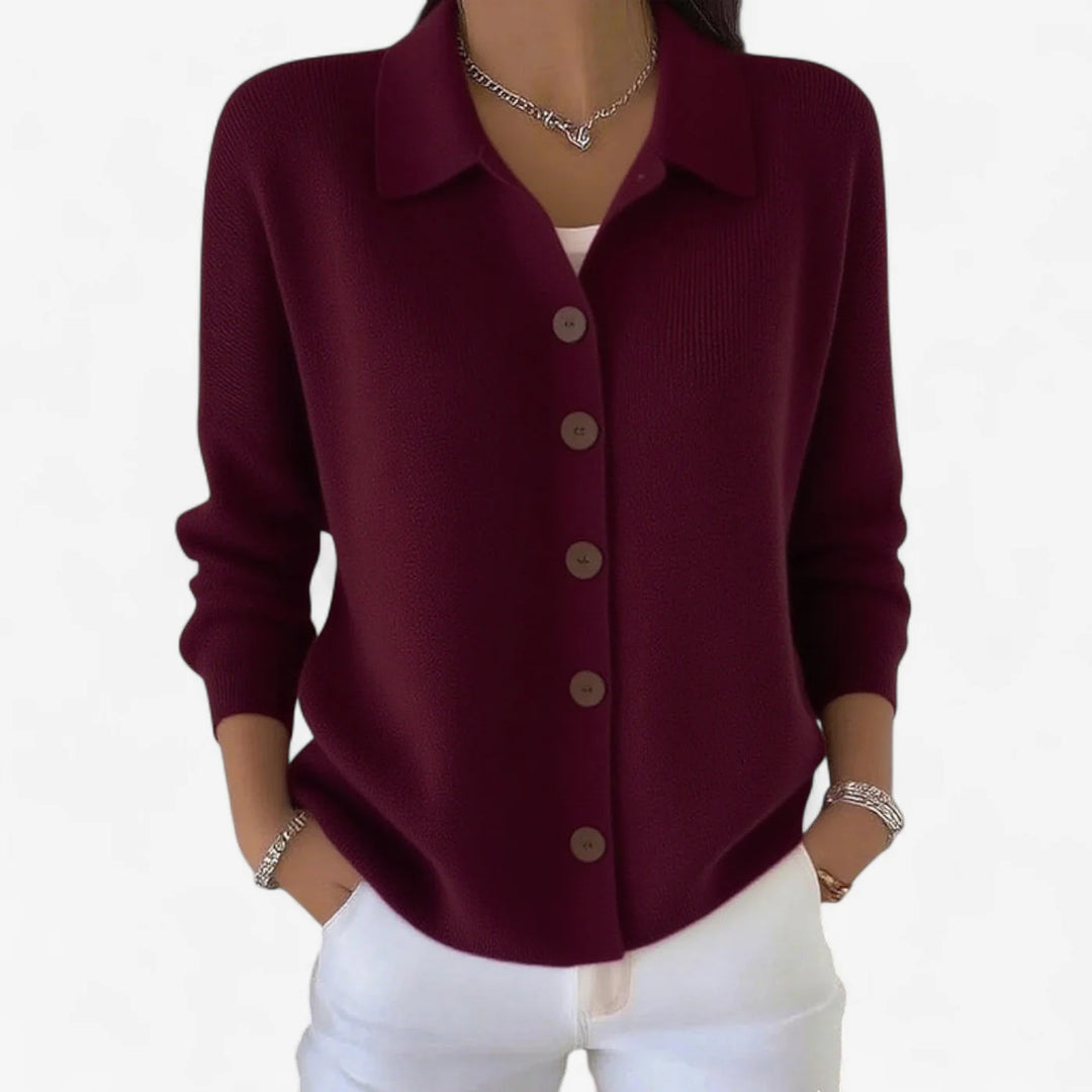Aster | Warm Button Collar Wool Cardigan