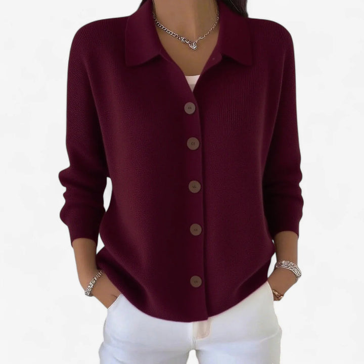 Aster | Warm Button Collar Wool Cardigan