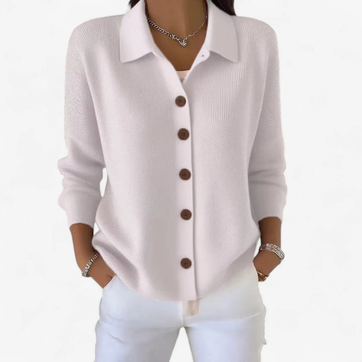 Aster | Warm Button Collar Wool Cardigan