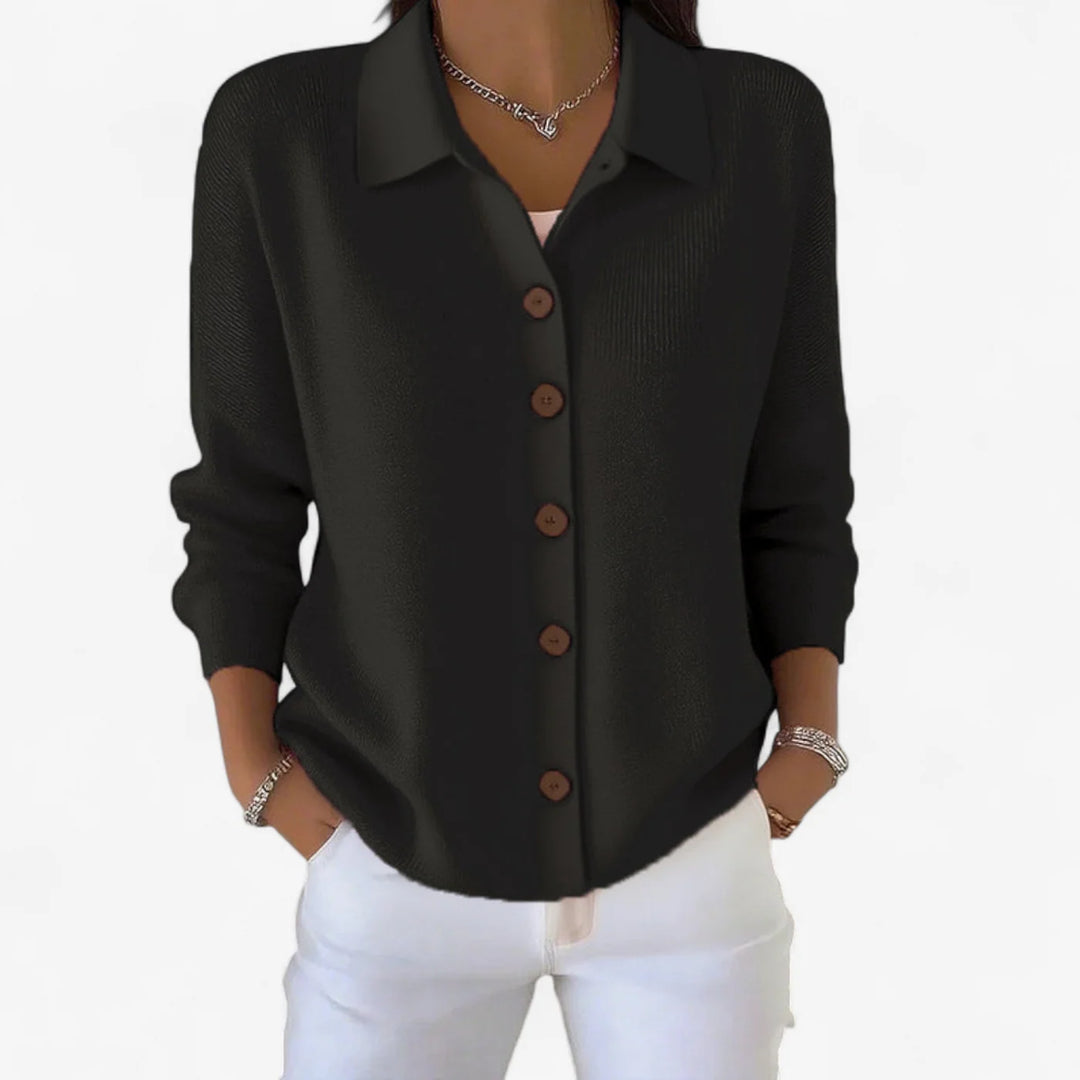 Aster | Warm Button Collar Wool Cardigan