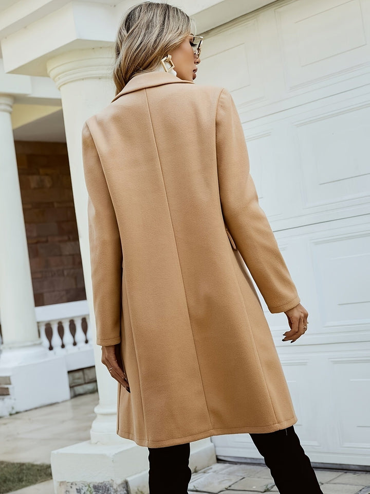 Tina | Classic Double-Breasted Mid-Length Trench Coat
