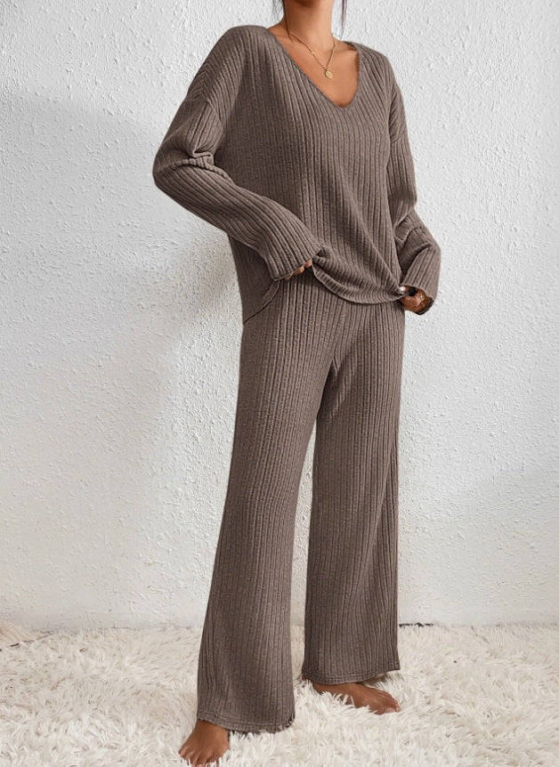 Suncrest | Ribbed Knit Two-Piece Sweater &amp; Trousers