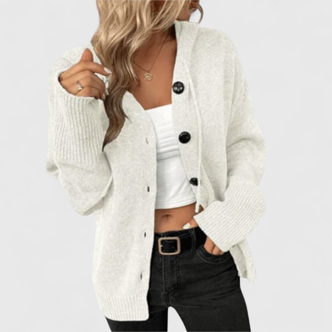 Hearthly | Relaxed-Fit Button-Front Knit Cardigan