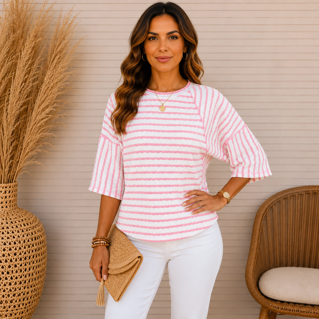 Ella | Classic Striped Crewneck Tee
