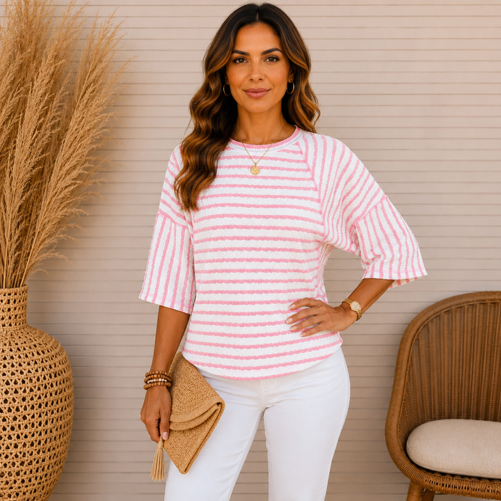 Ella | Classic Striped Crewneck Tee