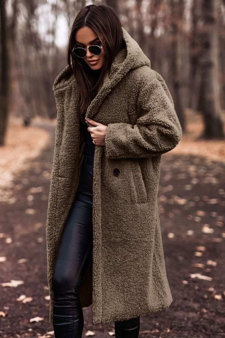 Sara | Elegant Oversized Sherpa Teddy Trench Coat
