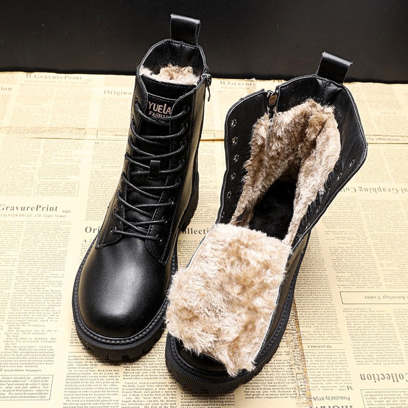 Winter Black Boots for Women | Toe Ankle Rounded Height