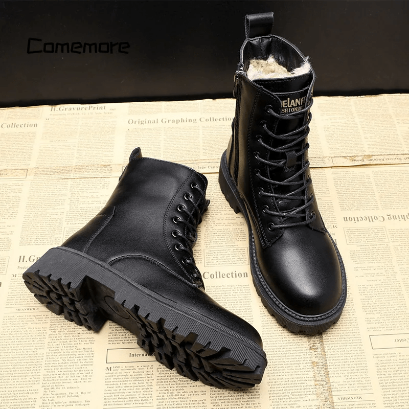 Winter Black Boots for Women | Toe Ankle Rounded Height