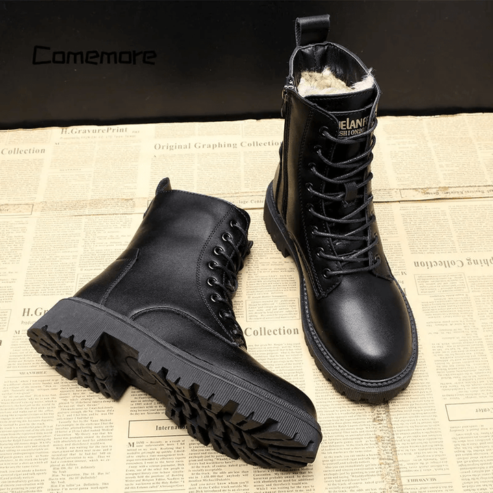 Winter Black Boots for Women | Toe Ankle Rounded Height