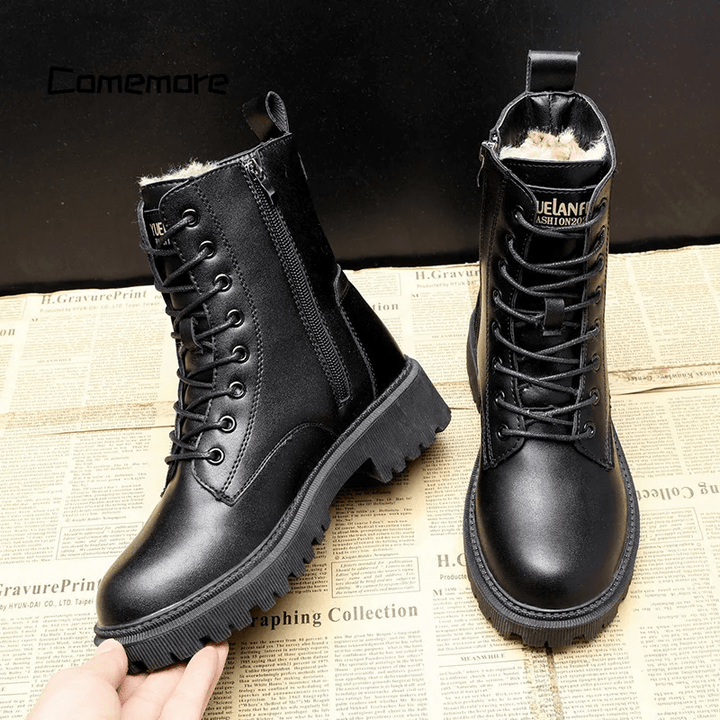 Winter Black Boots for Women | Toe Ankle Rounded Height