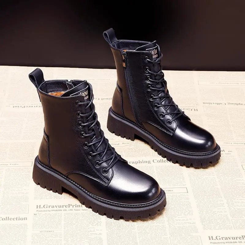 Winter Black Boots for Women | Toe Ankle Rounded Height