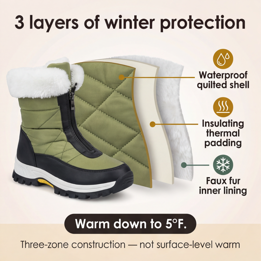 Alicia | Waterproof Upper Faux Fur Lined Snow Boots