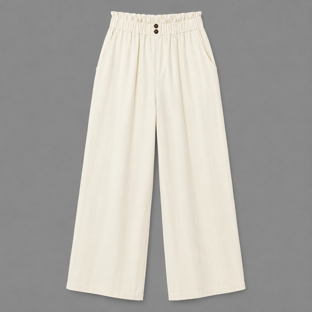 Clara | High-Waist Linen Crop Pants