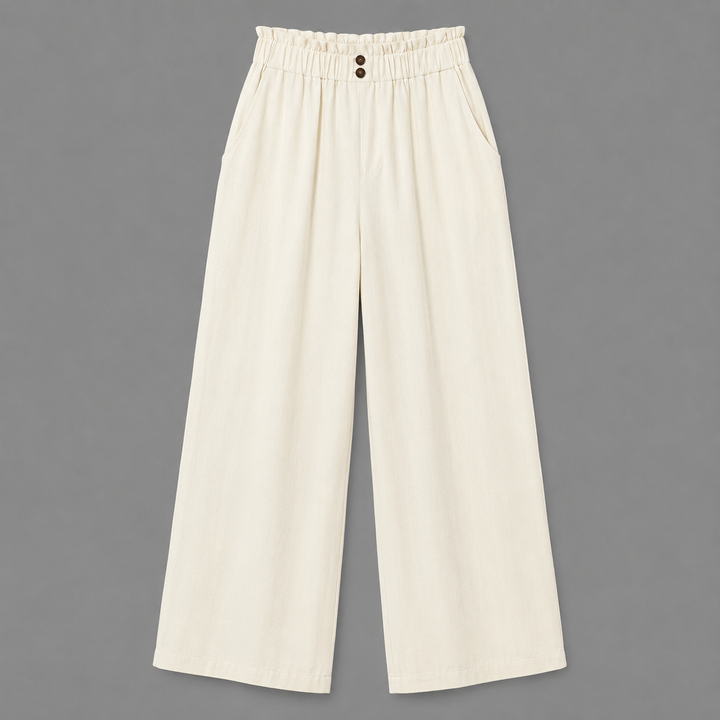 Clara | High-Waist Linen Crop Pants