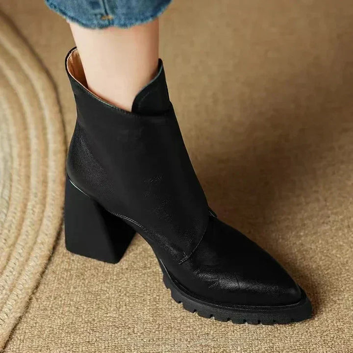 Marcella | Buckle Detail Leather Waterproof Ankle Boots