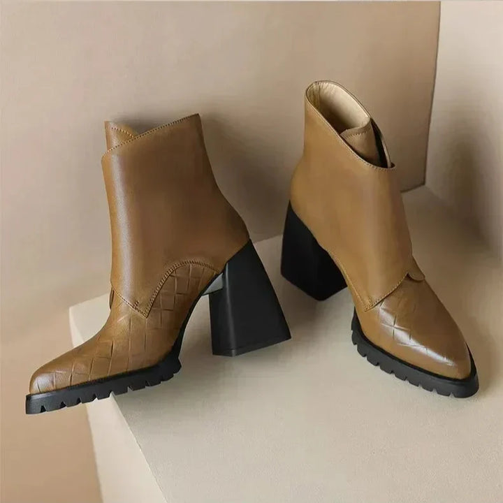 Marcella | Buckle Detail Leather Waterproof Ankle Boots