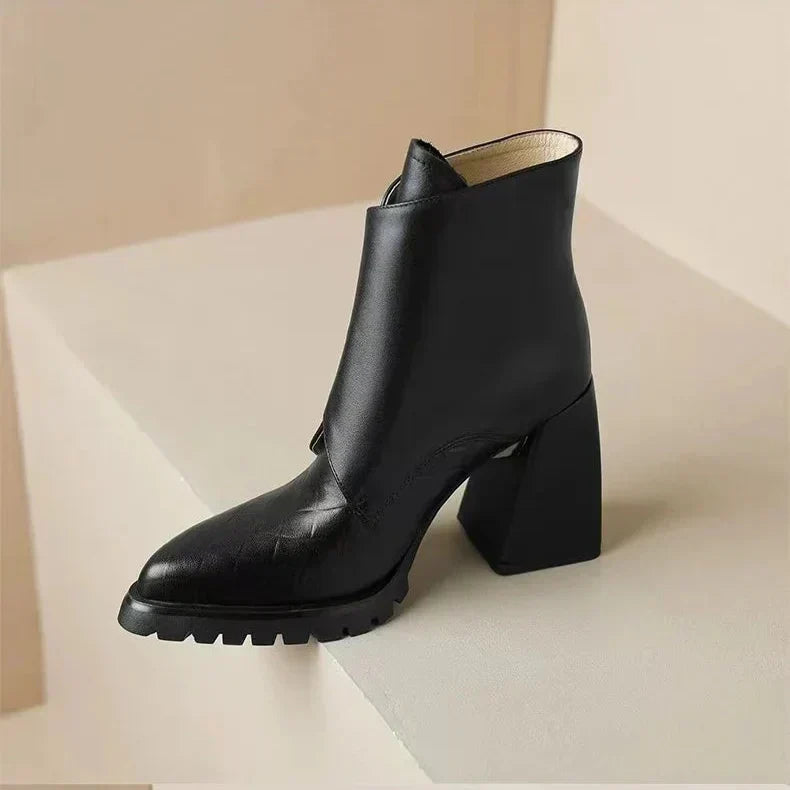 Marcella | Buckle Detail Leather Waterproof Ankle Boots
