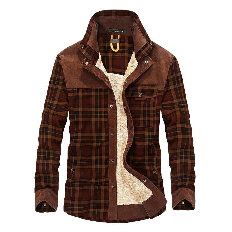 Xavier | Snap Button Closure Plaid Pattern Exterior Stand Collar Design Jacket