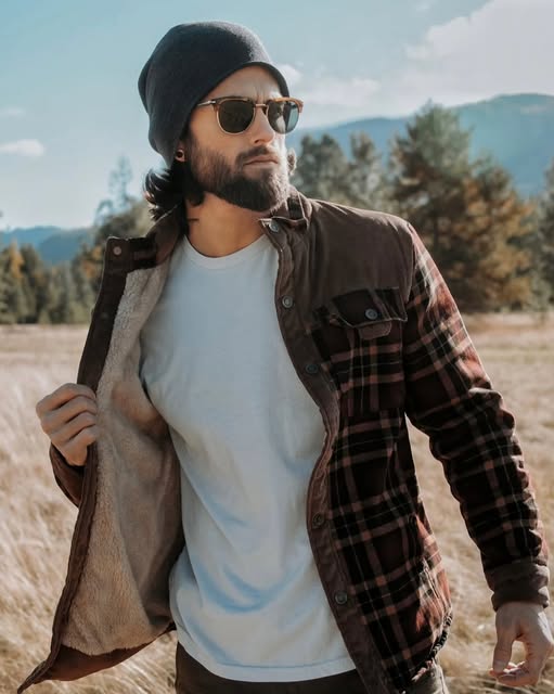Xavier | Snap Button Closure Plaid Pattern Exterior Stand Collar Design Jacket