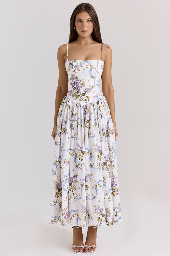 Gabriella | Wedding Guest Corset Midi Dress