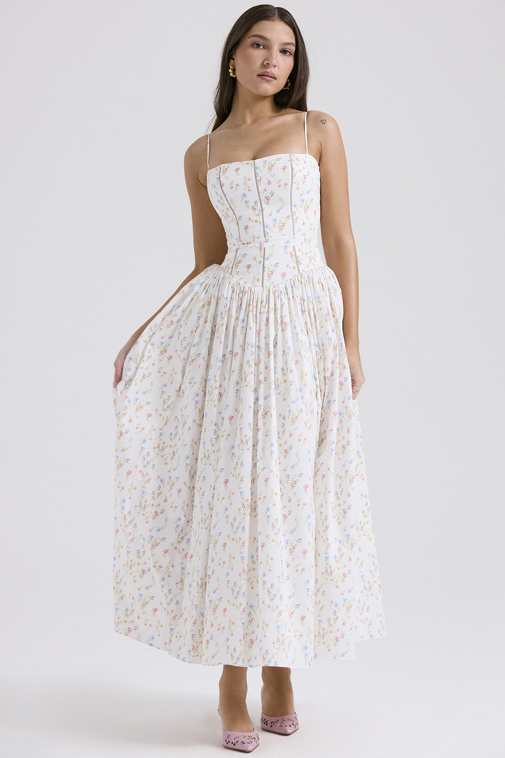 Gabriella | Wedding Guest Corset Midi Dress
