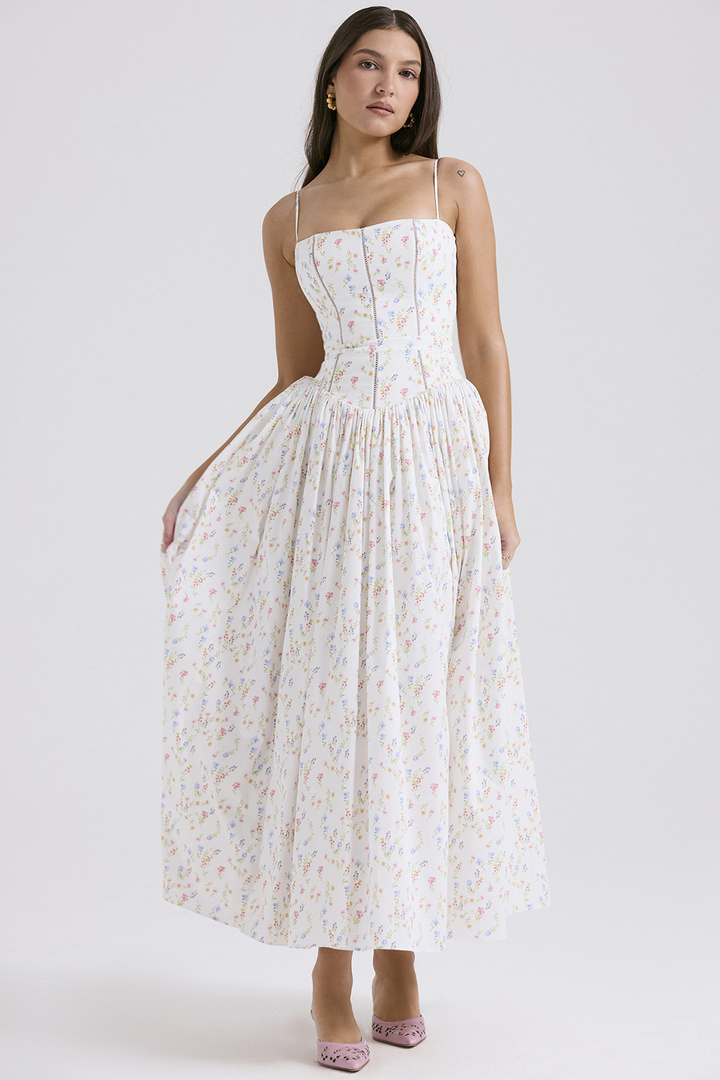 Gabriella | Wedding Guest Corset Midi Dress