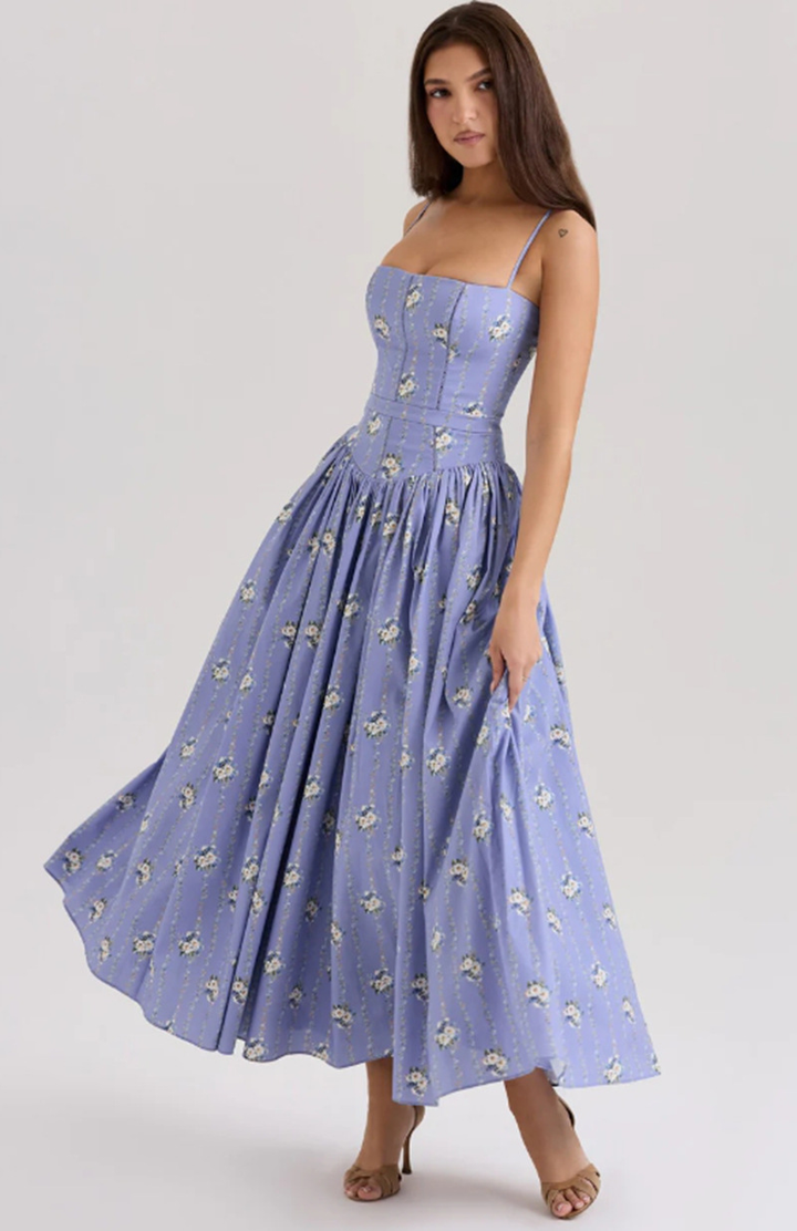 Gabriella | Wedding Guest Corset Midi Dress