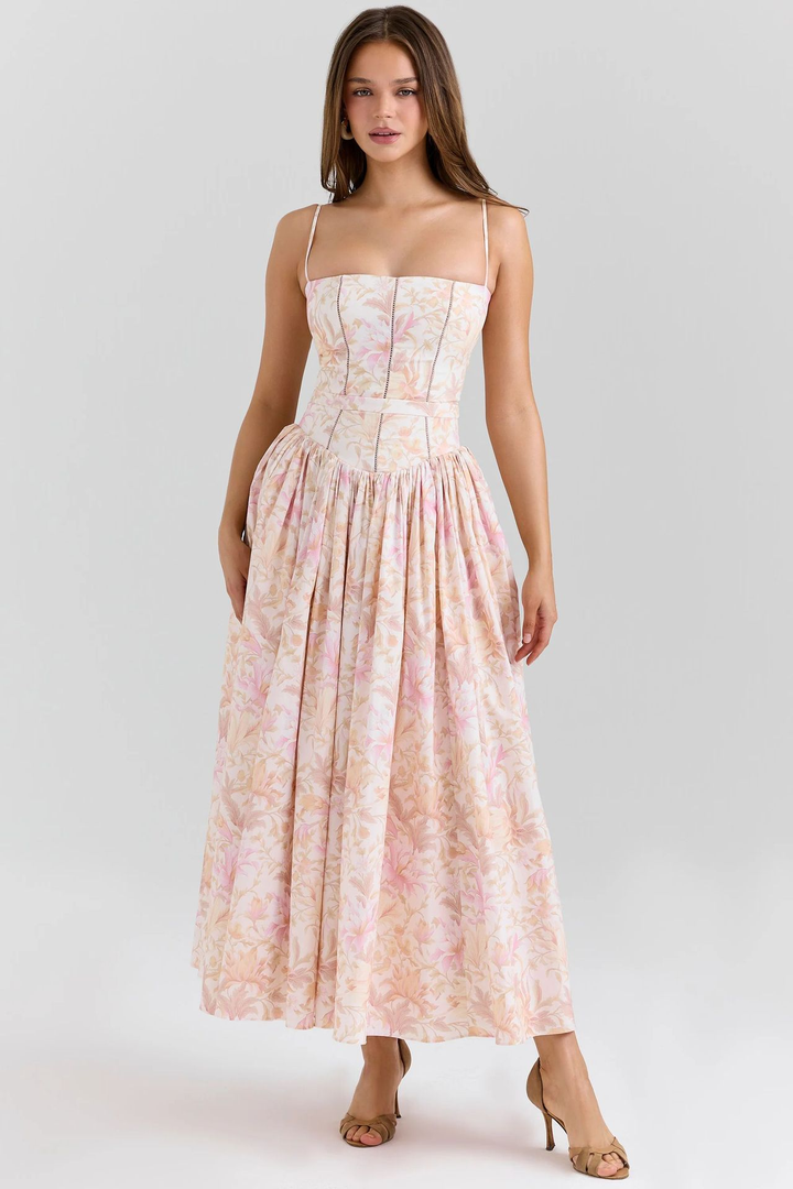 Gabriella | Wedding Guest Corset Midi Dress