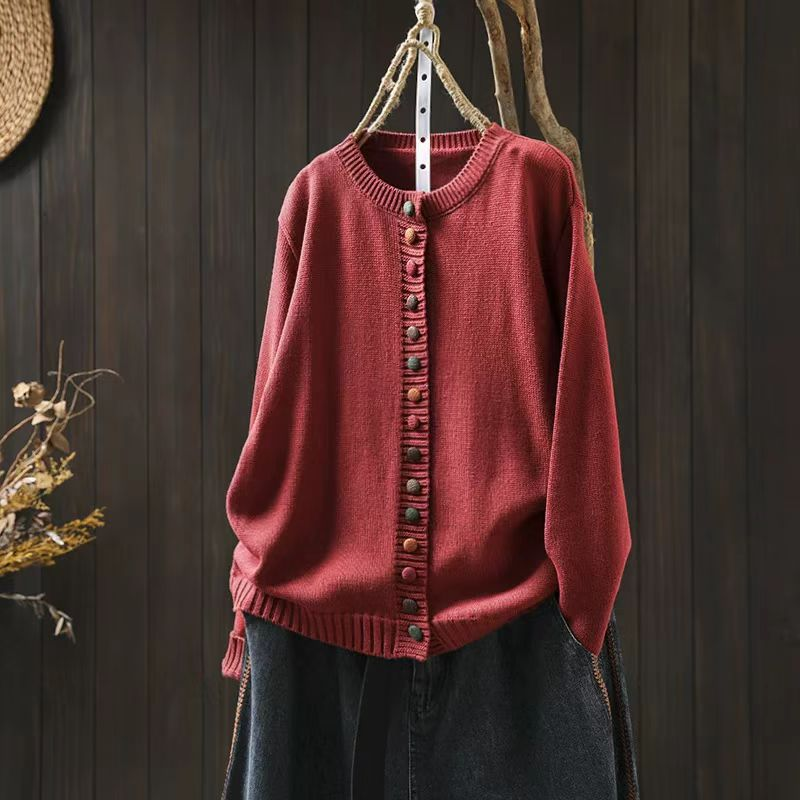 Sharon | Winter Colorful Button Knit Cardigan