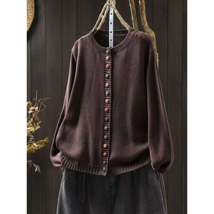 Sharon | Winter Colorful Button Knit Cardigan