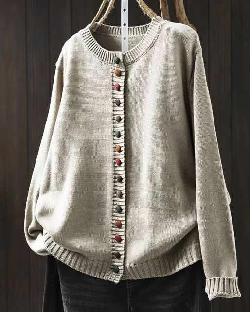 Sharon | Winter Colorful Button Knit Cardigan